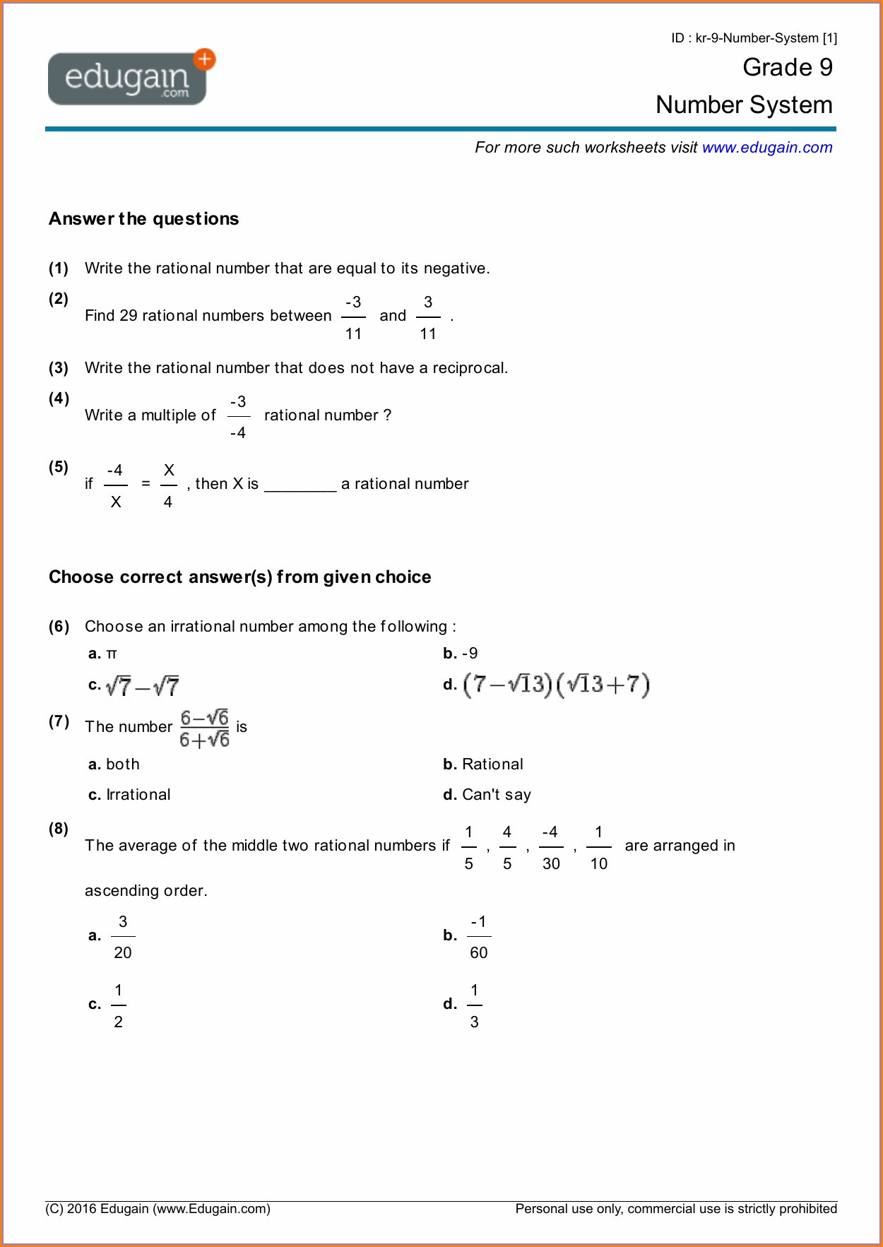 20 Classifying Numbers Worksheet Answers Worksheet From Home