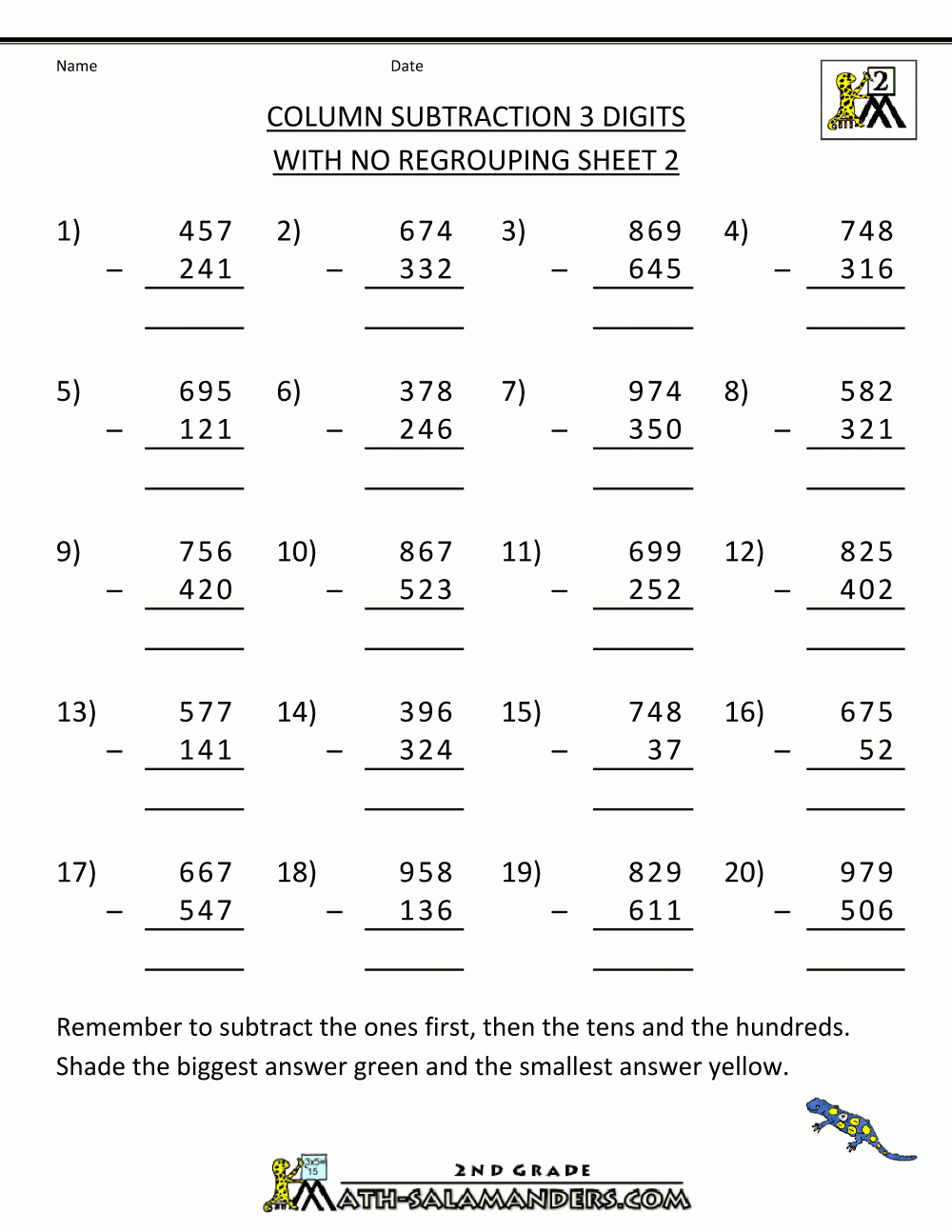 3 Digit Subtraction Regrouping Worksheet Pdf 3 Digit Subtraction With 3 Digit Subtraction Regrouping Worksheet Pdf 3 Digit Subtraction With