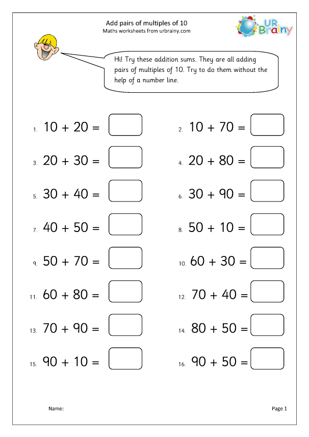 More On Adding Pairs Of Multiples Of 10 Addition Year 2 aged 6 7 By