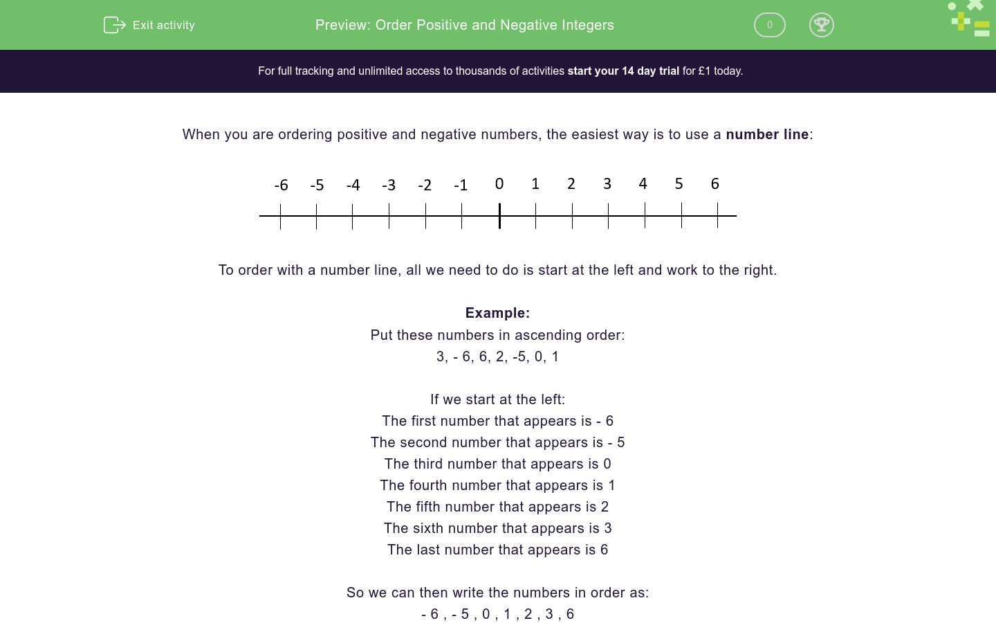Order Positive And Negative Integers Worksheet EdPlace Order Positive And Negative Integers Worksheet EdPlace