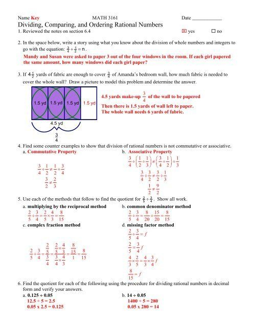 Free Ordering Rational Numbers Worksheet For 6th Grade