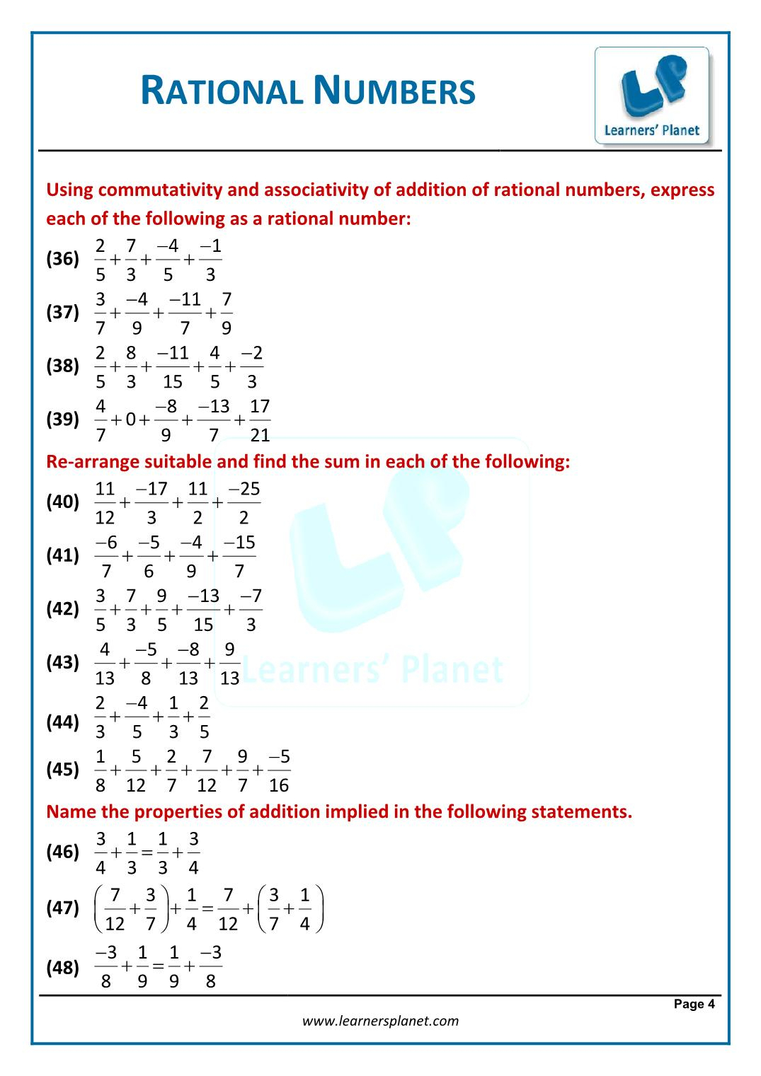 Ordering Rational Numbers Worksheet 6th Grade Pdf