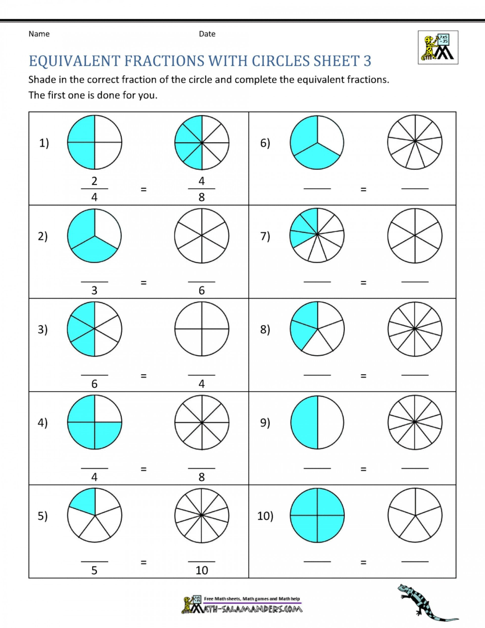 Whole Numbers As Fractions Worksheets 3rd Grade Fraction Worksheets