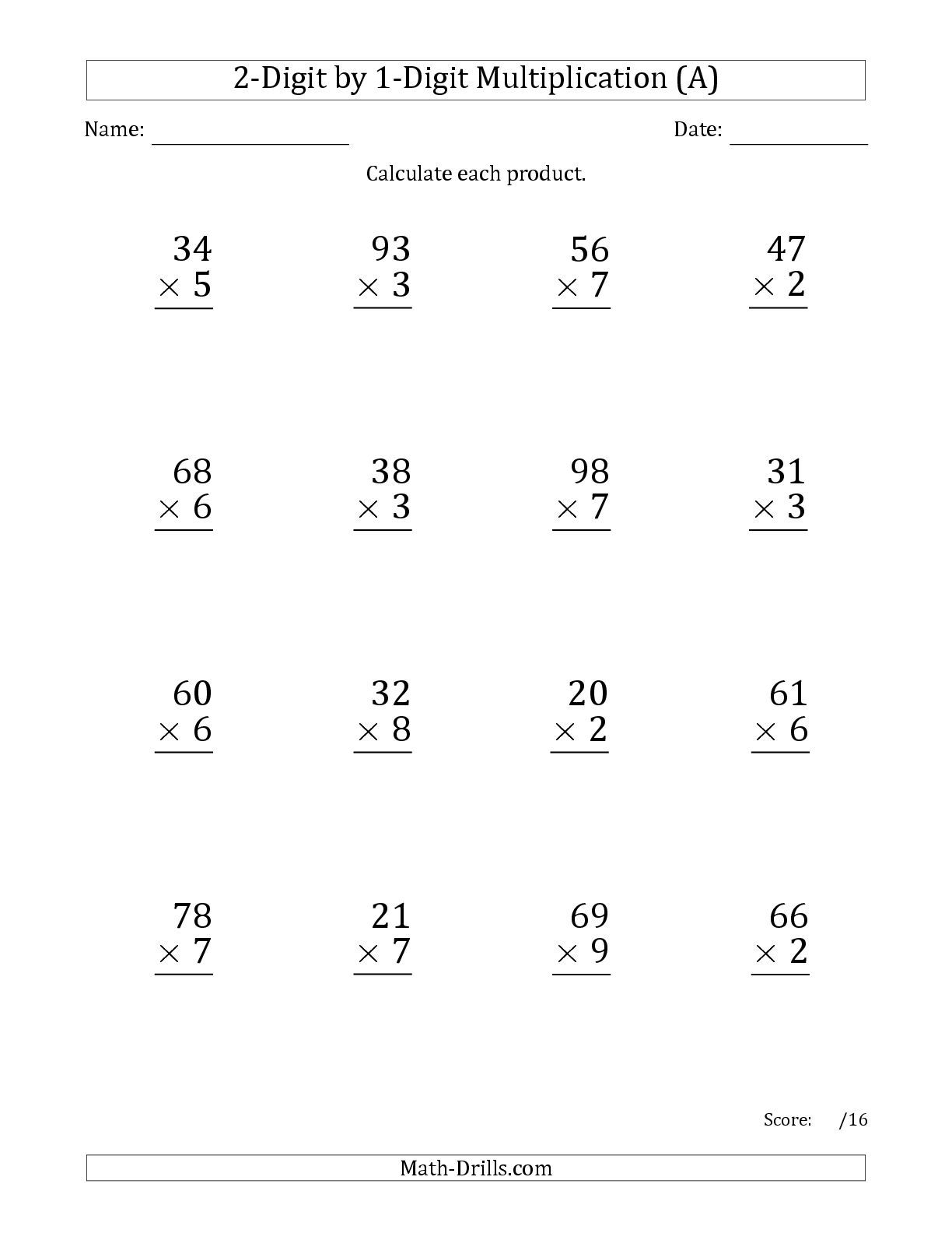 2 Digit By 2 Digit Multiplication Worksheets With Answers Times 2 Digit By 2 Digit Multiplication Worksheets With Answers Times