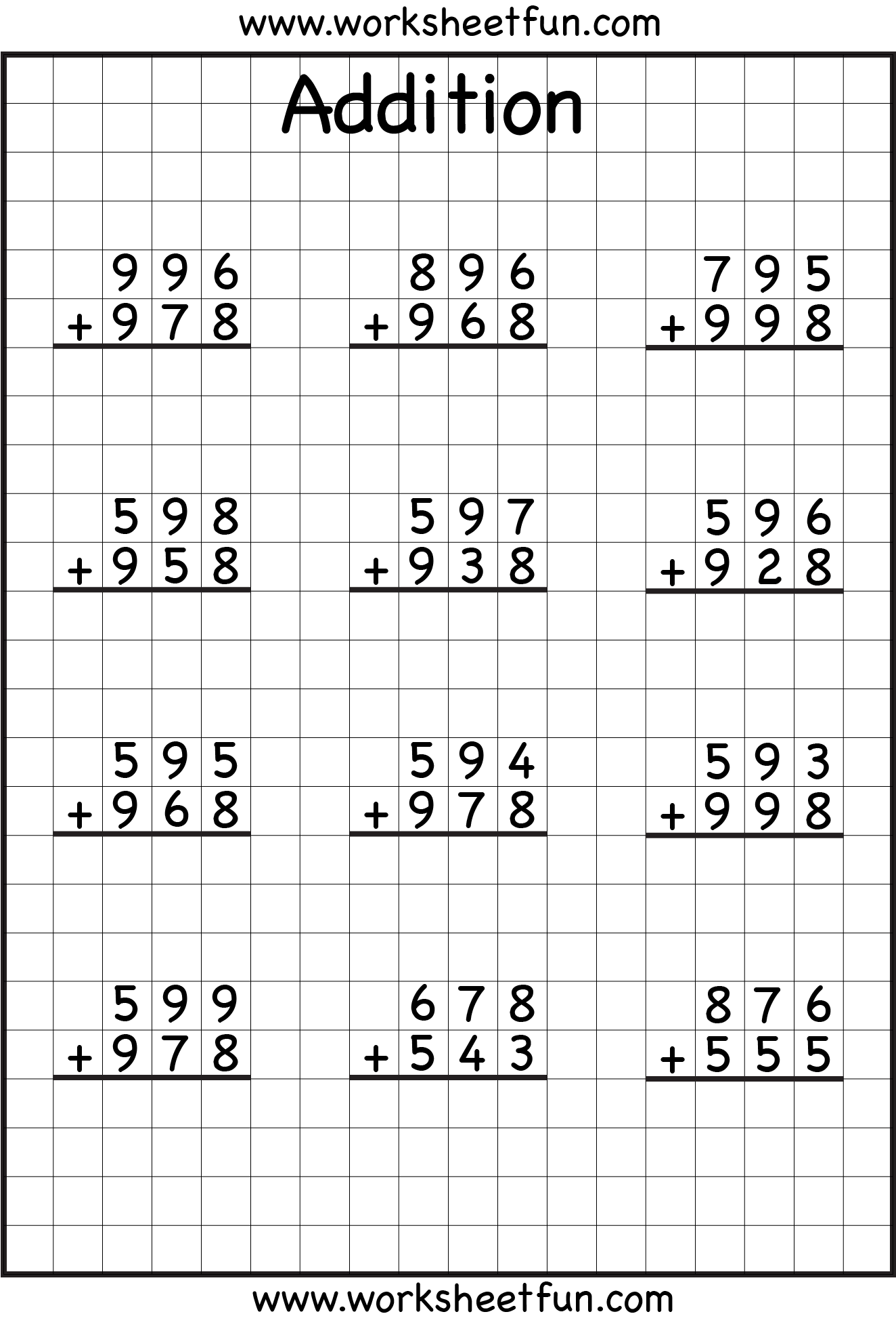 3 Digit Addition With Regrouping Carrying 6 Worksheets FREE 3 Digit Addition With Regrouping Carrying 6 Worksheets FREE