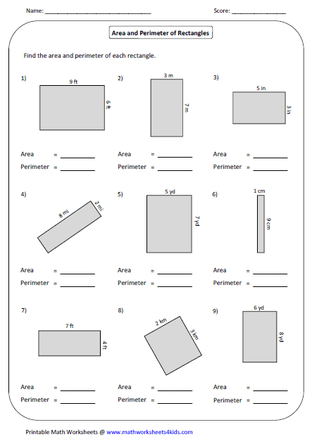 Perimeter With Mixed Numbers Worksheet