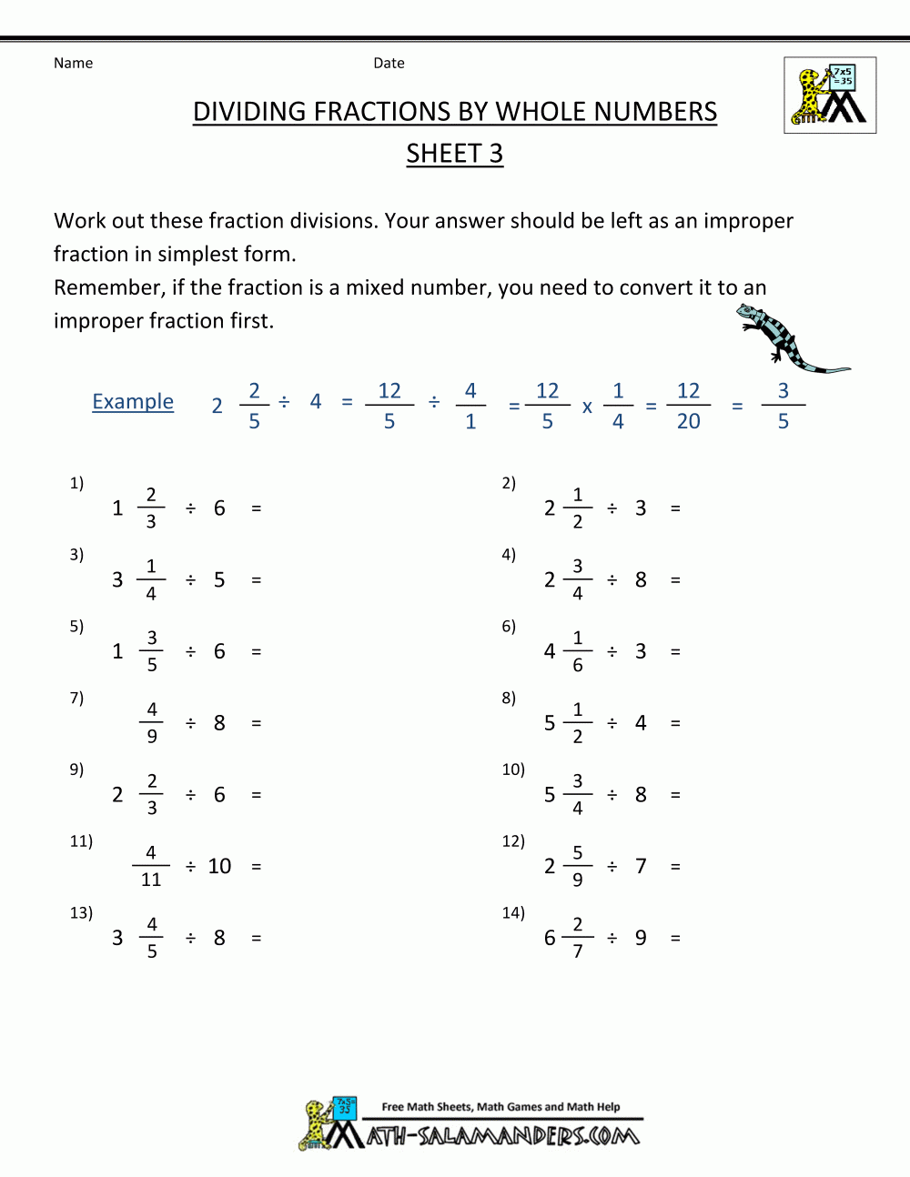 Dividing Fractions Worksheet Fractions Worksheets Dividing Fractions Dividing Fractions Worksheet Fractions Worksheets Dividing Fractions