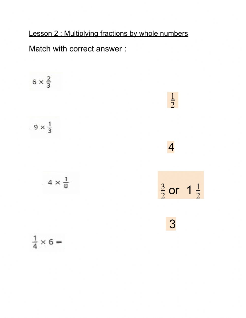 Multiply Fraction By Whole Number Worksheet
