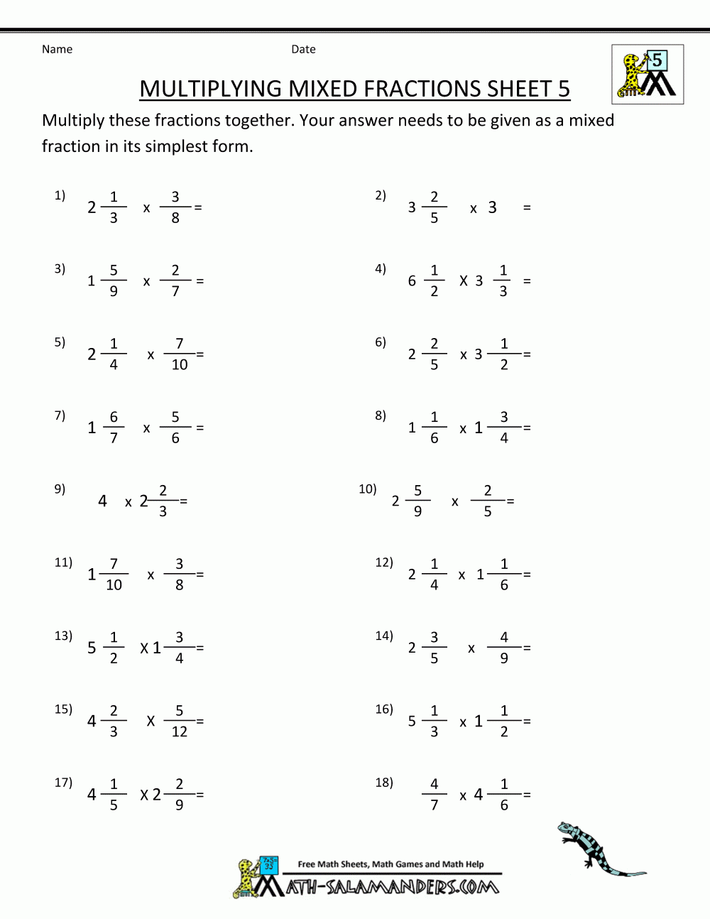 Multiplying Mixed Fractions Fractions Math Fractions Worksheets Multiplying Mixed Fractions Fractions Math Fractions Worksheets