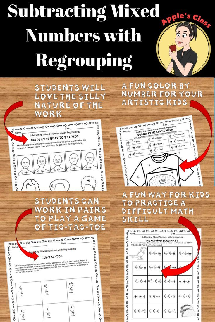 Subtracting Mixed Numbers With Regrouping Teaching Fractions Mixed 