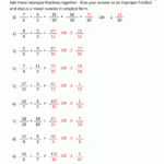 Adding Improper Fractions Support Page