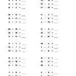 Negative Numbers Easy Worksheet Planetpsyd