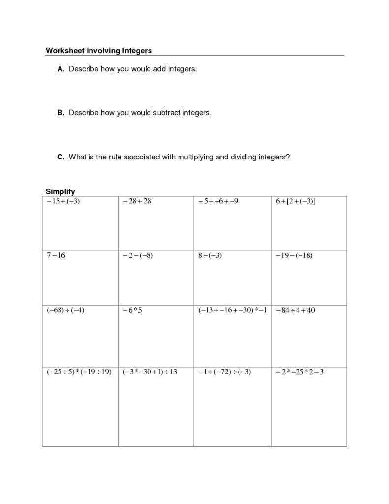 Rational Numbers Worksheet 8th Grade Escolagersonalvesgui