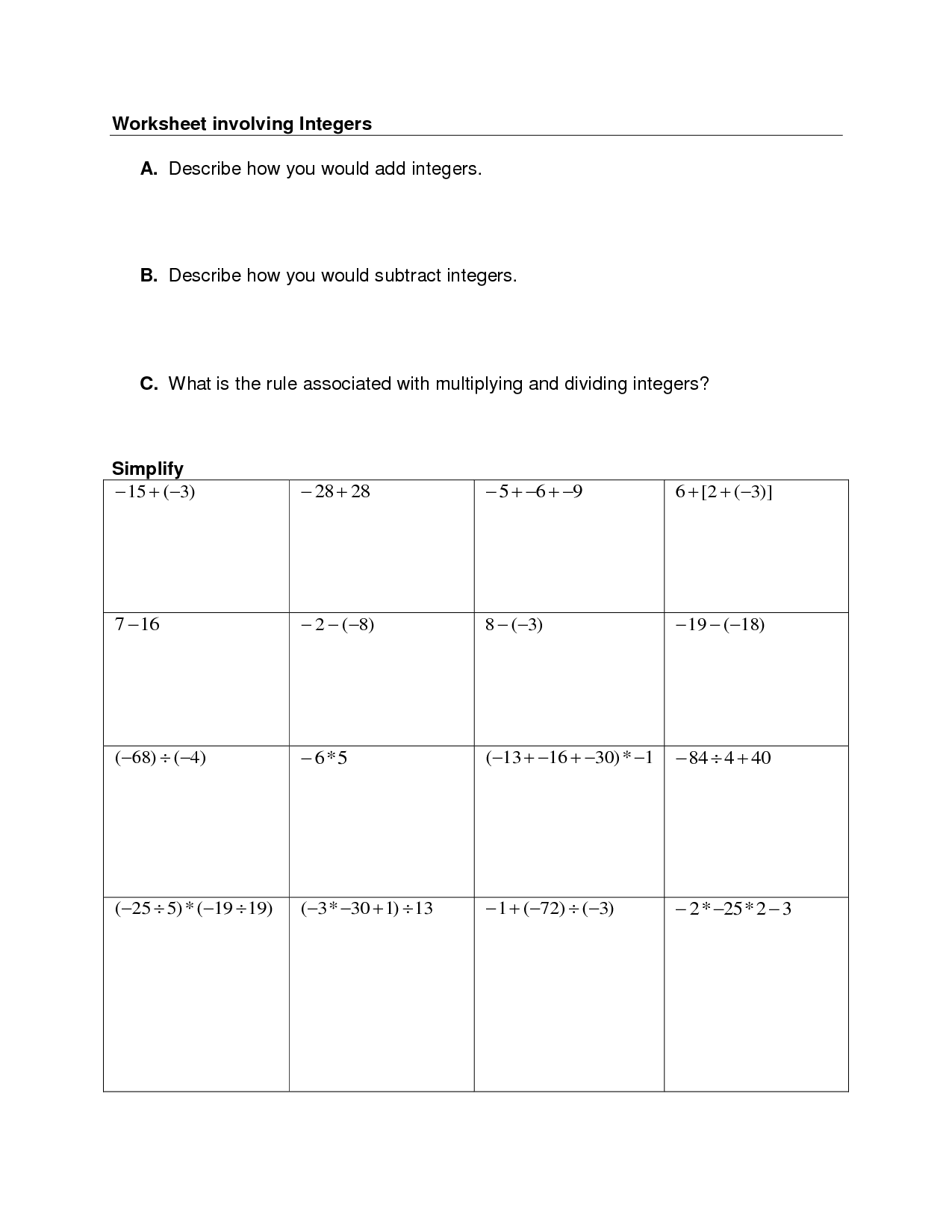Rational Numbers Worksheet 8th Grade Escolagersonalvesgui