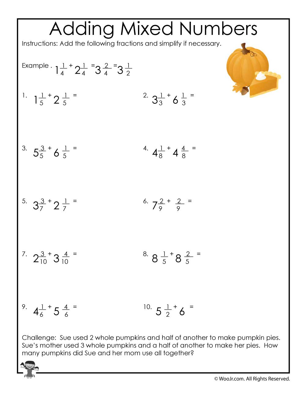 Adding Mixed Numbers Worksheet Woo Jr Kids Activities Children S Adding Mixed Numbers Worksheet Woo Jr Kids Activities Children s