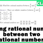 Finding Rational Numbers Between Two Rational Numbers Number System