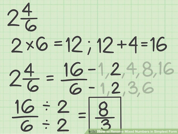 How To Rename Mixed Numbers In Simplest Form 10 Steps