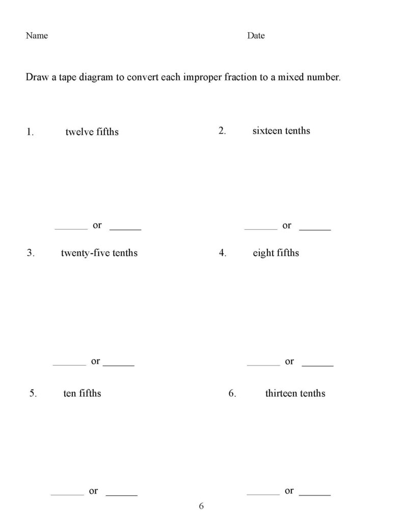 Tape Diagram Converting Improper Fractions To Mixed Numbers IgnitED