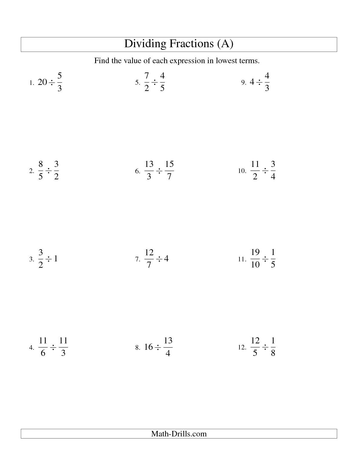 The Dividing And Simplifying Fractions With Some Whole Numbers A Math The Dividing And Simplifying Fractions With Some Whole Numbers A Math