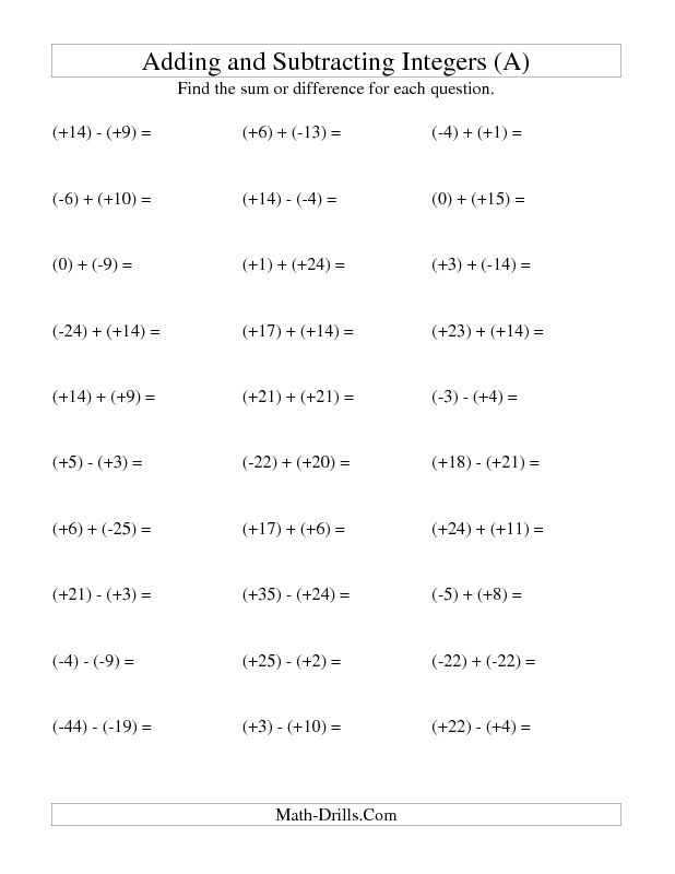 Adding And Subtracting Negative Numbers Worksheets Tes Kidsworksheetfun