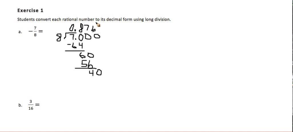 Converting Rational Numbers To Decimals