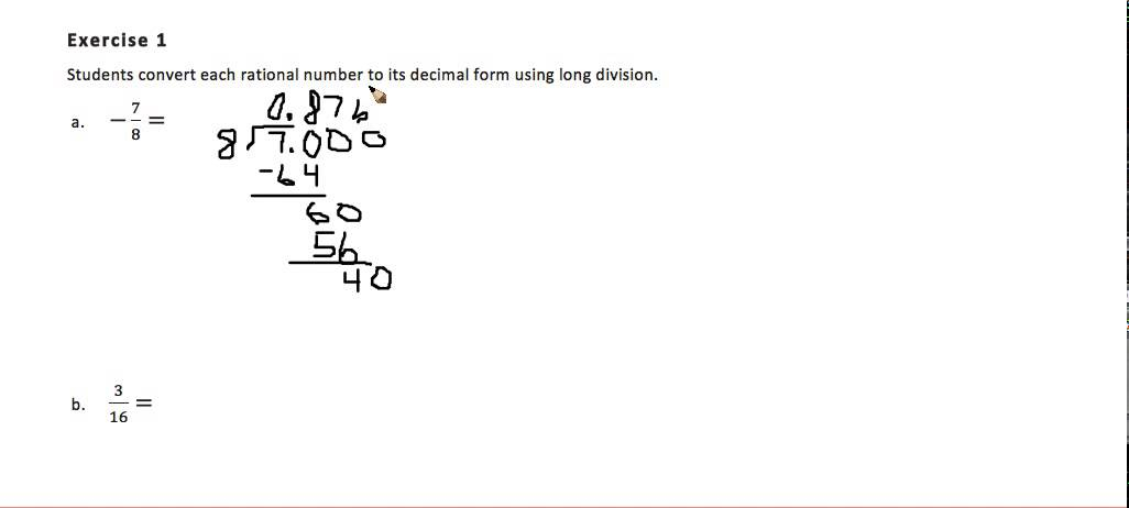 Converting Rational Numbers To Decimals