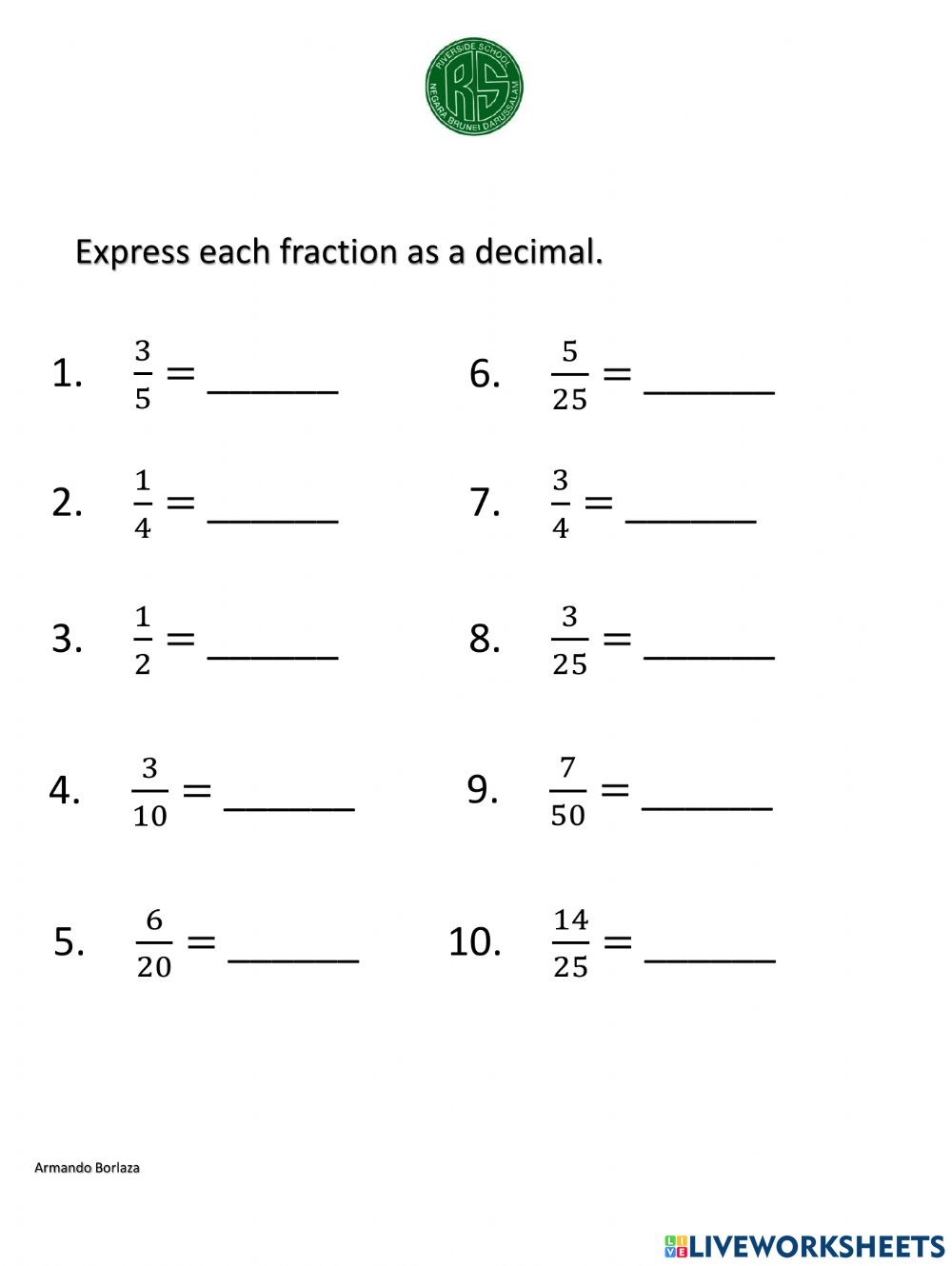 Grade 4 Math Worksheets Convert Decimals To Mixed Numbers K5 Learning 