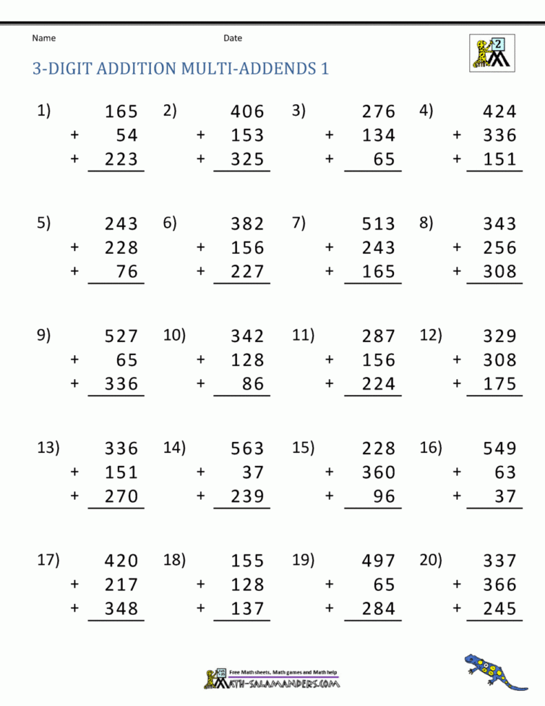 Multiple Addition Worksheets Times Tables Worksheets