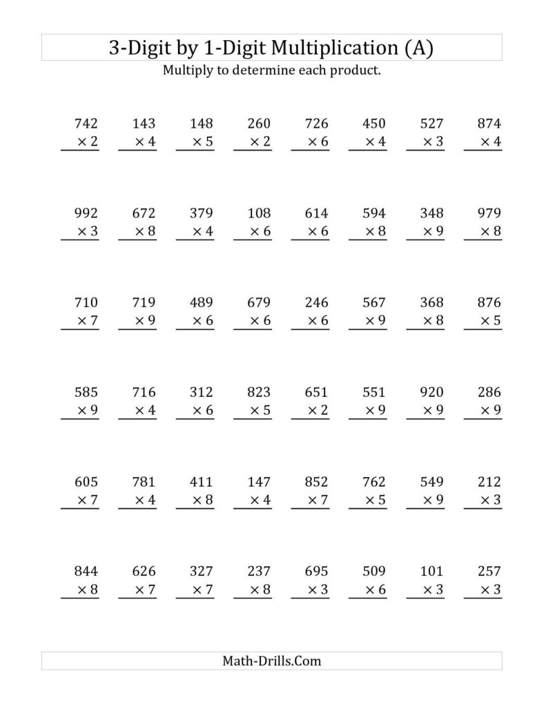 Multiply 3 And 4 Digit Numbers With Regrouping Worksheets Worksheets Joy