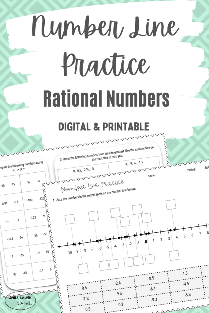 Number Line Practice Rational Numbers Activity Number Line Rational