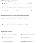 Numeracy Negative Numbers Worksheet PrimaryLeap co uk