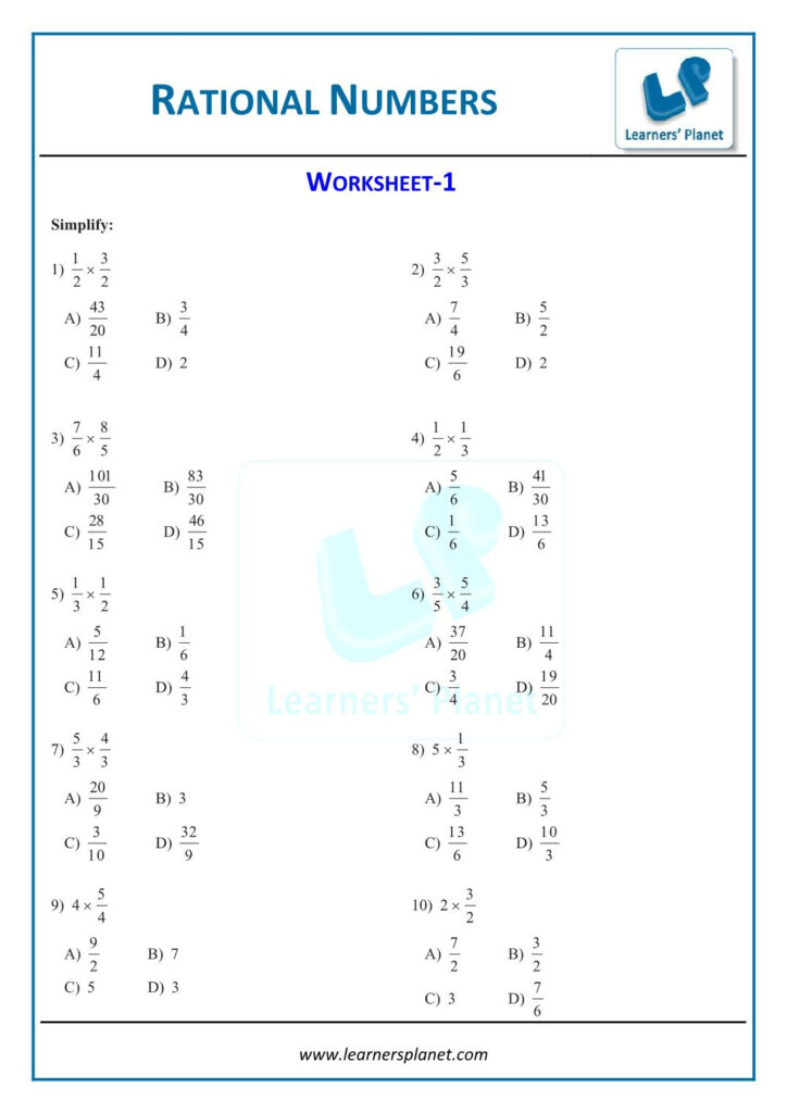 Study Solution And Tutorial Rational Numbers Worksheet For Class 8