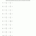 Subtracting Fractions Worksheets