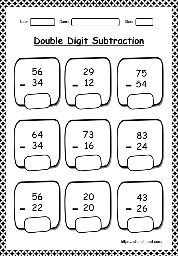 2 Digit Subtraction Without Regrouping Worksheets By Learning Desk FC5