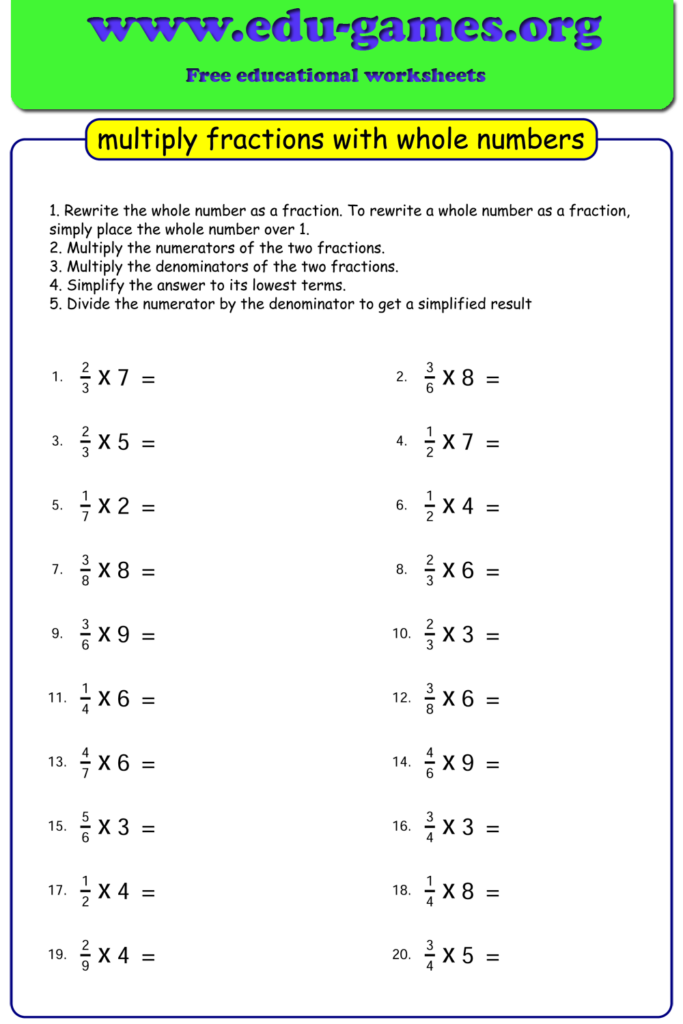 How To Multiply Fractions X Whole Numbers Howto
