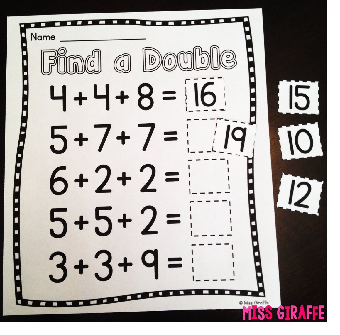 Miss Giraffe S Class Adding 3 Numbers First Grade Math Free Math Miss Giraffe s Class Adding 3 Numbers First Grade Math Free Math