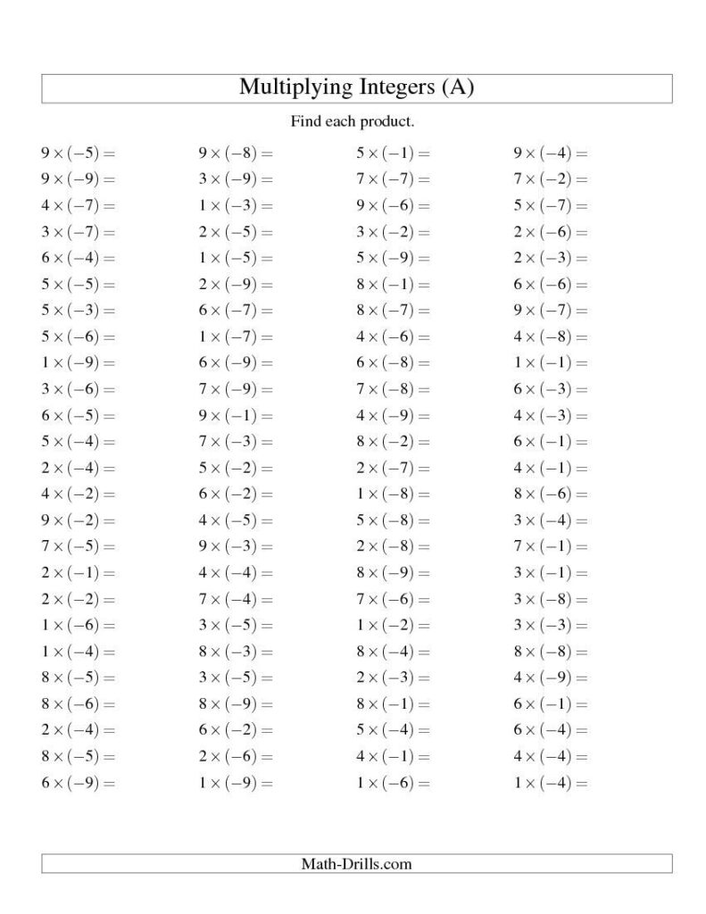 Negative Numbers Ks3 Worksheet With Answers Thekidsworksheet