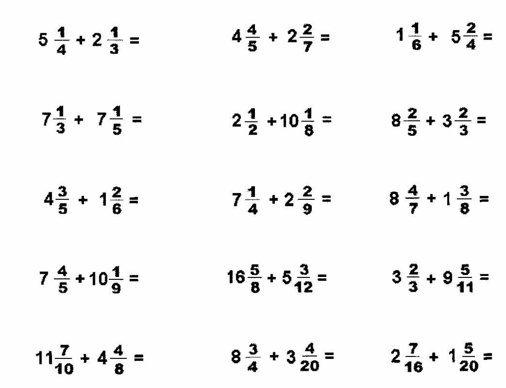 14 Best Images Of Adding Subtracting Fractions With Mixed Numbers 