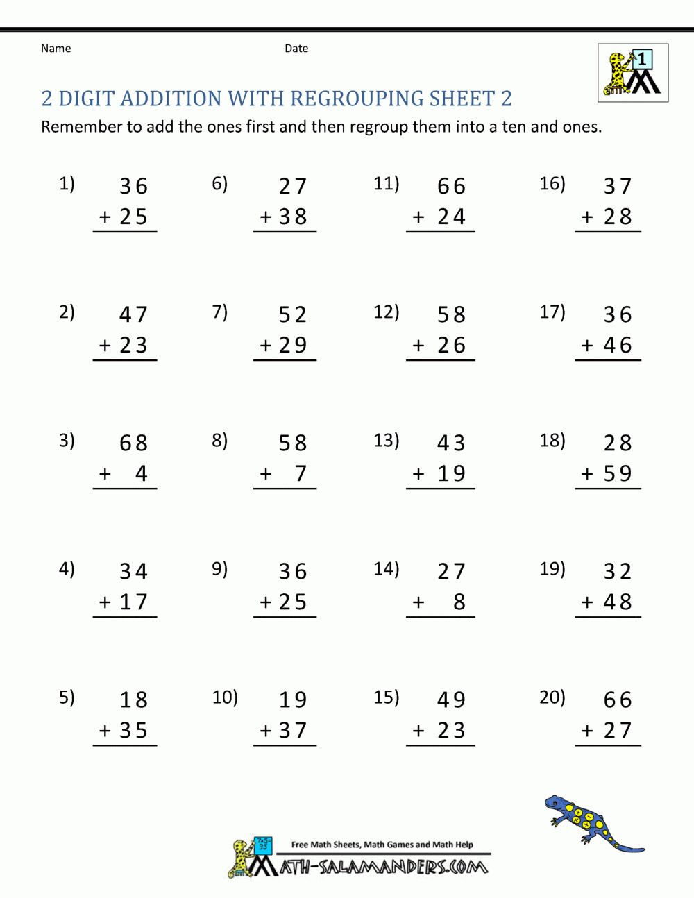 2 Digit Addition With Regrouping Pdf Free 2 Digit Addition Regrouping 2 Digit Addition With Regrouping Pdf Free 2 Digit Addition Regrouping