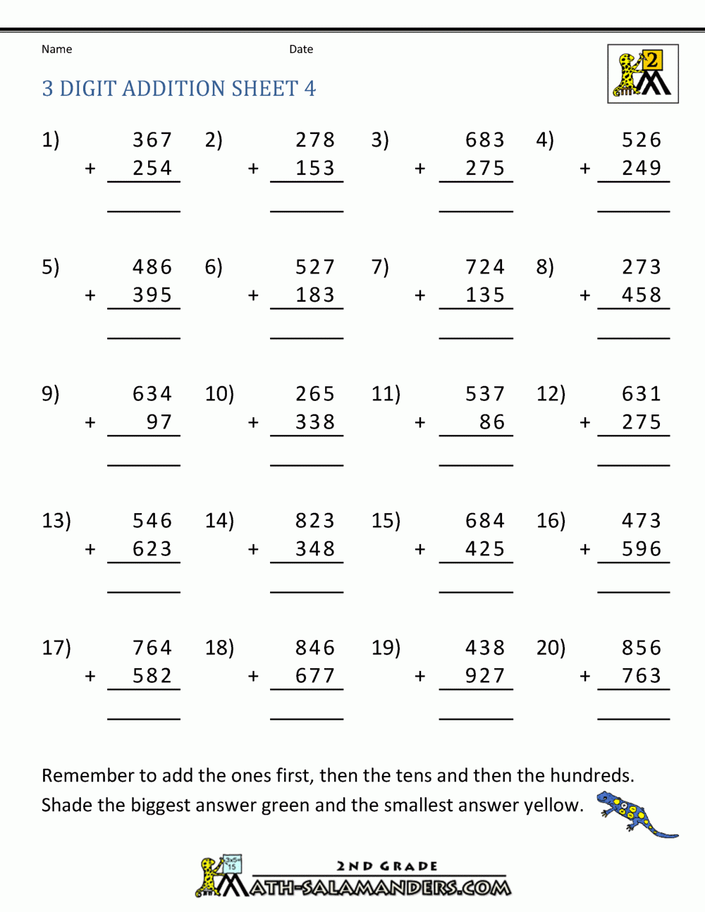 3 Digit Addition Regrouping Worksheets 3 Digit Addition Regrouping Worksheets