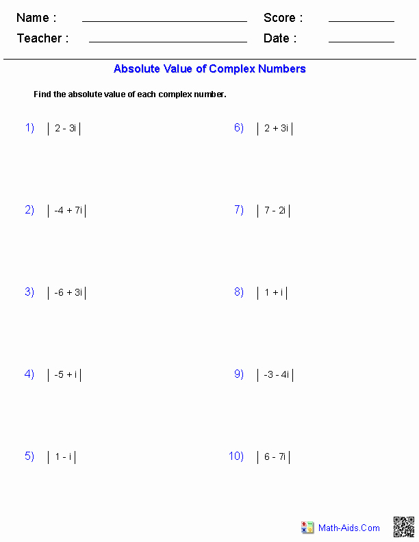50 Multiplying Complex Numbers Worksheet Chessmuseum Template Library