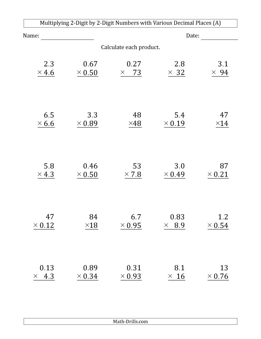 Decimal Multiplication Worksheets 5th Grade Decimal Multiplication Decimal Multiplication Worksheets 5th Grade Decimal Multiplication