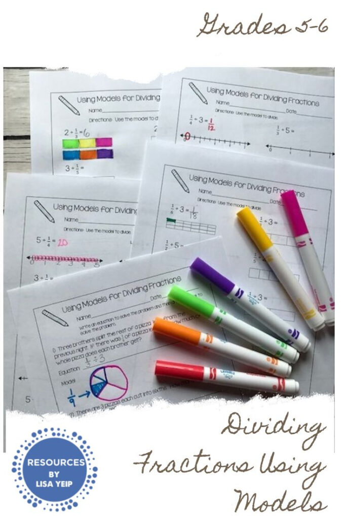Dividing Unit Fractions Whole Numbers Using Models Activity And Word 