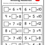 Grade 2 Math Worksheets Adding Within 0 10 Missing Addend K5 Learning