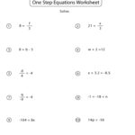 One Step Equations Worksheets Math Monks