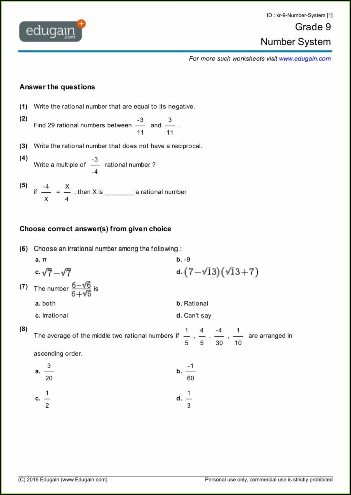 Rational Numbers Worksheet For Grade 9 Worksheet Resume Examples Rational Numbers Worksheet For Grade 9 Worksheet Resume Examples