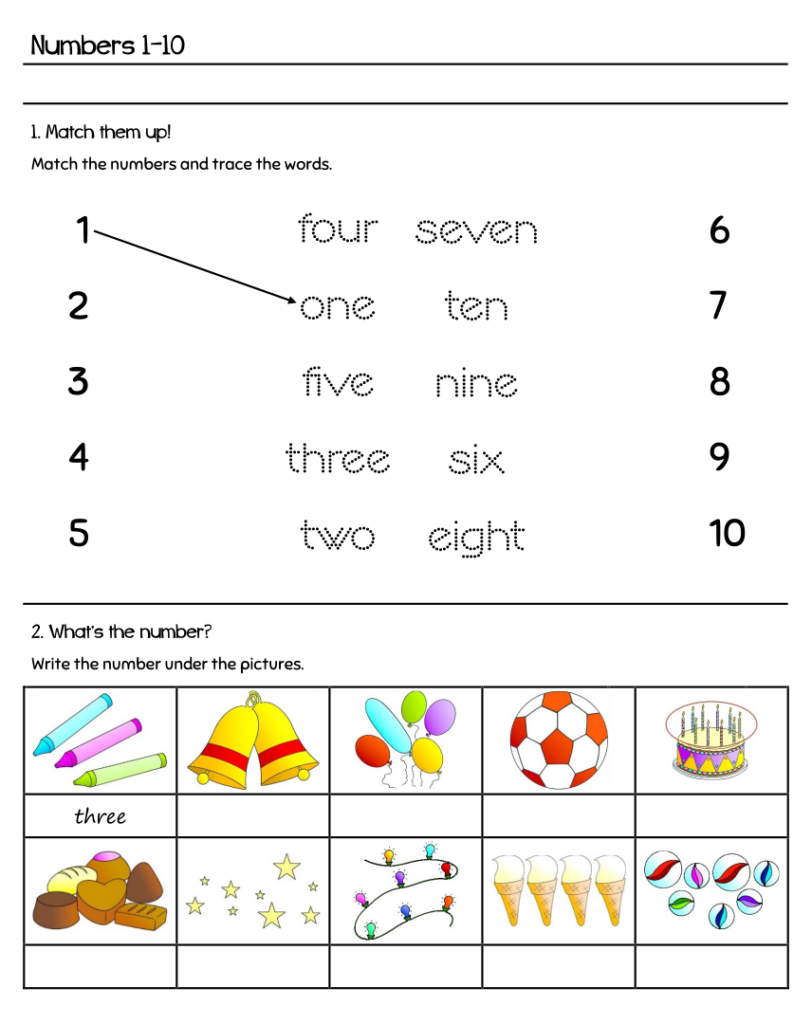 10 Best Numbers 1 10 Printable Worksheet For Free At Printablee