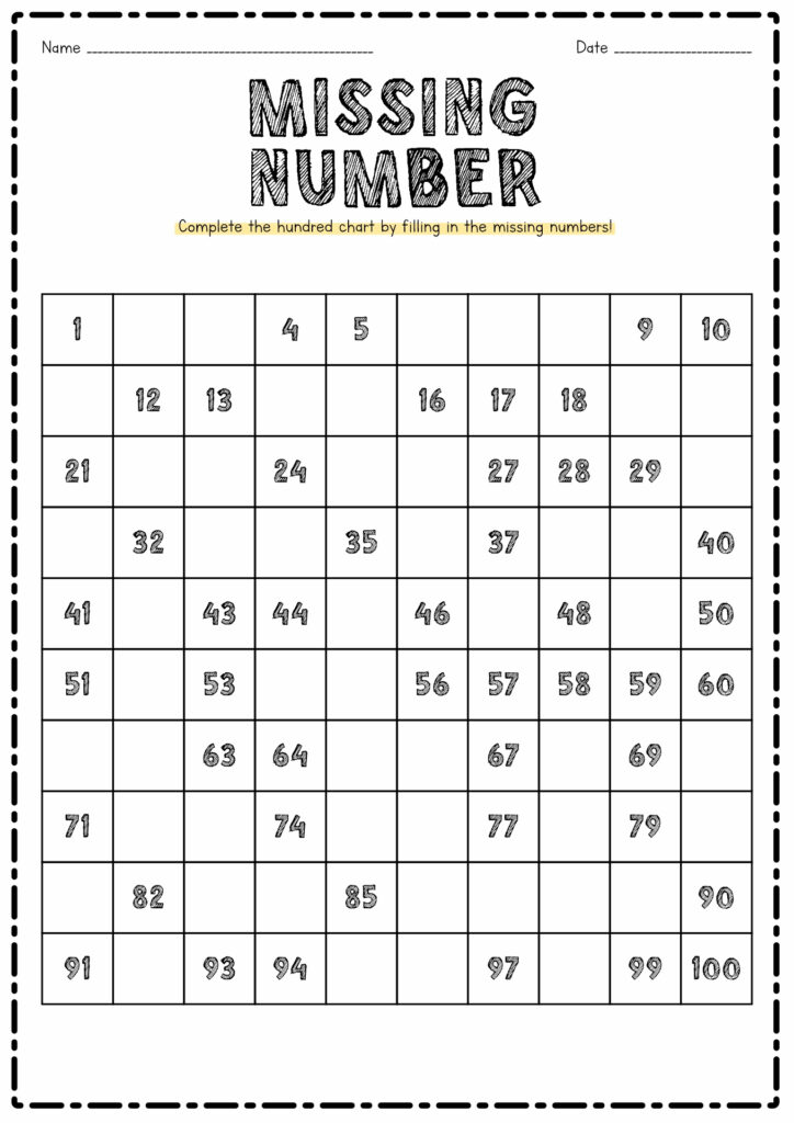 12 Hundreds Square Worksheet Missing Worksheeto