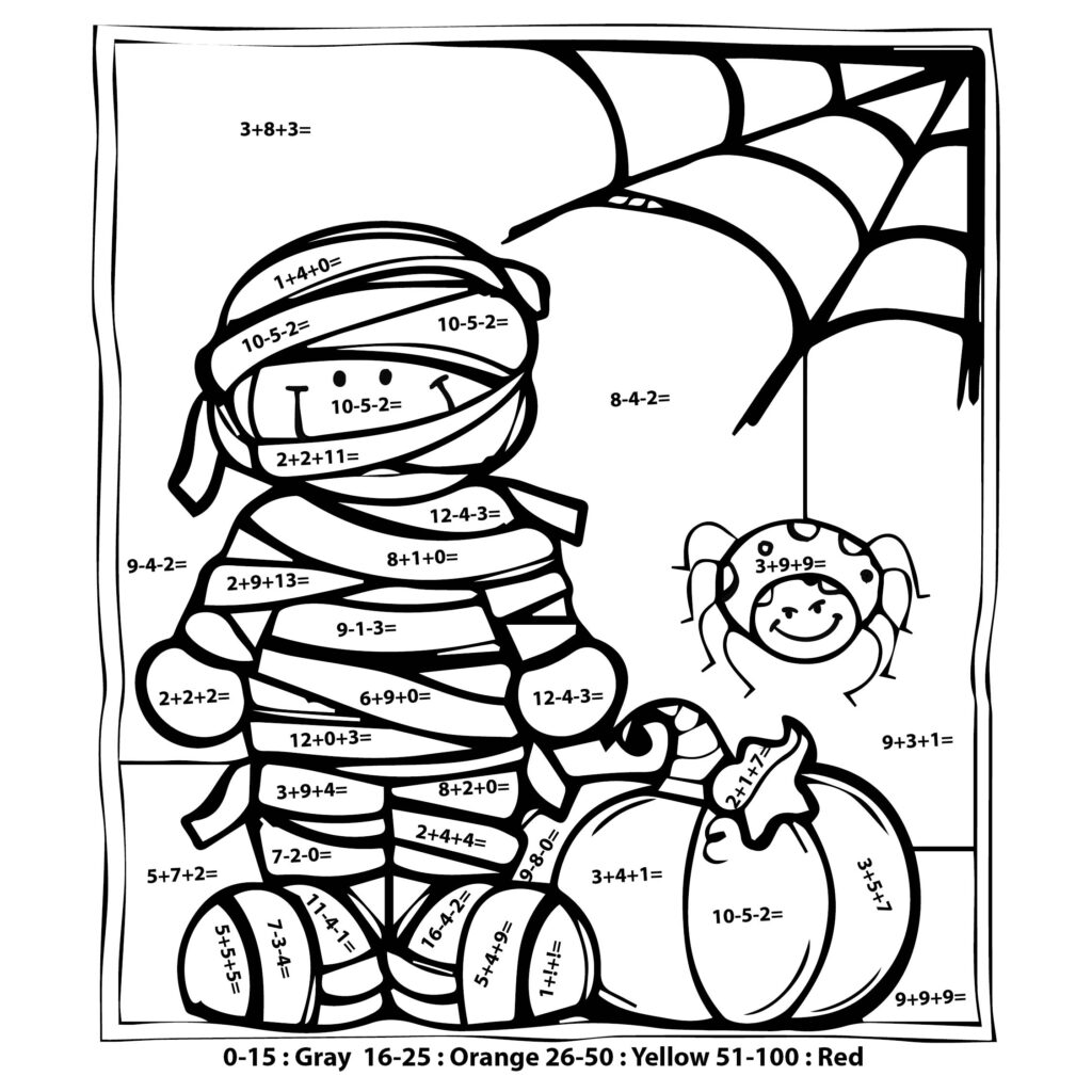15 Best Halloween Multiplication Coloring Printables Printablee