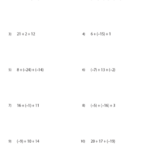 Adding Three Integers Worksheets